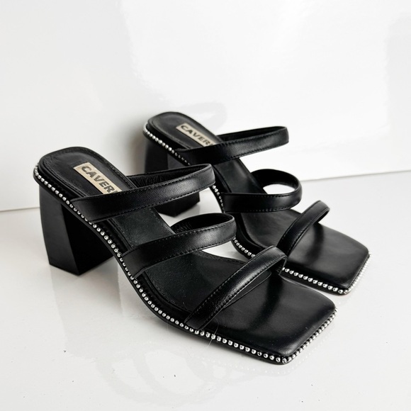 Caverley Nora Studded Black Strappy Heeled Sandals size 36 - Picture 1 of 5